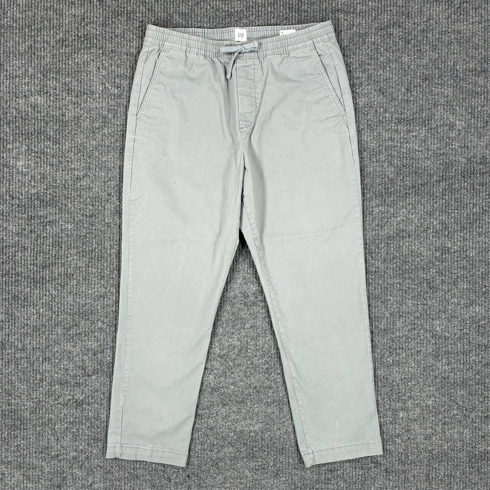 GAP Easy Essential Pant Mens Medium Gray Drawstring Casual Comfort Pants Elastic